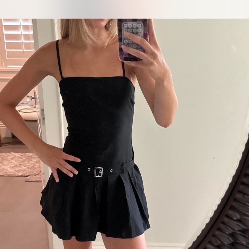 Windsor Black Spaghetti Strap Mini Dress